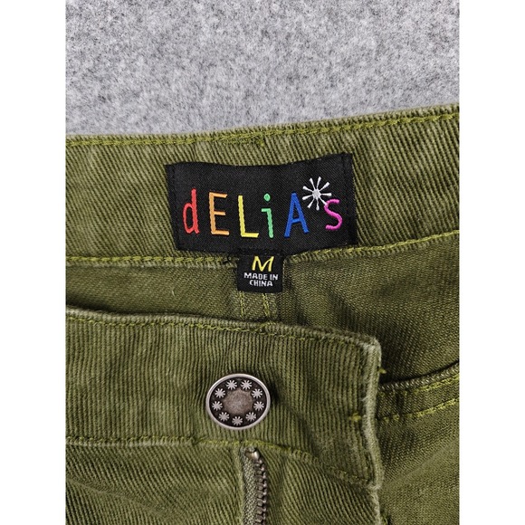 Delias Pants Teens Medium Green Carpenter Cotton Twill Straight Leg Casual - Picture 3 of 10